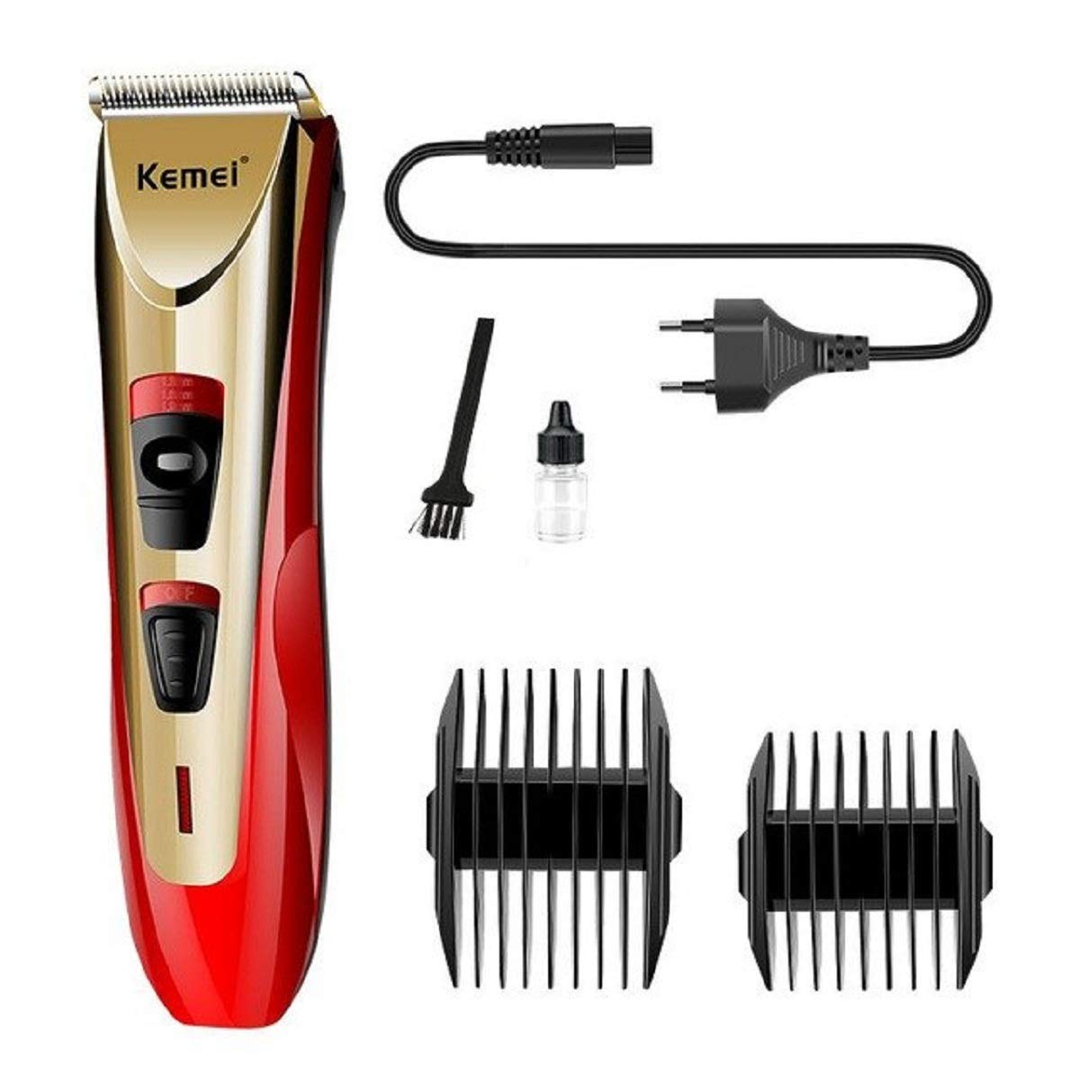 Kemei® Επαναφορτιζόμενη Κουρευτική Μηχανή με Καλώδιο και Ενδεικτική Λυχνία Φόρτισης LED KM-1410